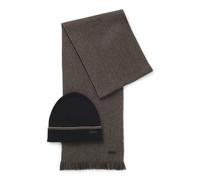BOSS Ensemble bonnet en maille côtelée et écharpe à rayures - Style Fortuno_SET, 50569472 Noir pcs.