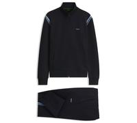 BOSS Ensemble de survêtement Regular en coton stretch avec empiècements à rayures - Style Tracksuit Set, 50533738 Bleu foncé L