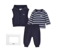 Boss - Ensemble Pantalon, Cardigan Et Tee-shirt - Bleu Cargo - Garçon - 3 Mois