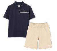 Boss - Ensemble Polo Et Bermuda - Bleu Cargo - Garçon - 8 Ans