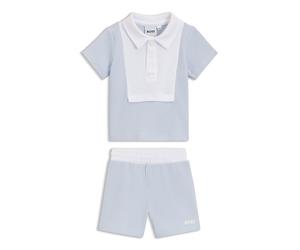 BOSS Ensemble polo et Shorts pour bébé, présenté dans une boîte cadeau - Style J53047/77101M, J53047 bleu clair 60