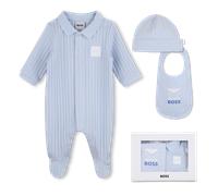 Boss - Ensemble Pyjama + Bavoir + Bonnet - Ciel - Garçon - 3 Mois