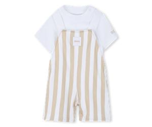 Boss - Ensemble Salopette + Tee-shirt - Sand - Garçon - 6 Mois