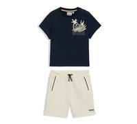 BOSS Ensemble t-shirt et short à motif artistique créatif pour enfant - Style J52125/21C03A, J52125 Beige clair 74