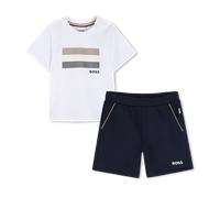 Boss - Ensemble Tee-shirt Et Bermuda - Bleu Cargo - Garçon - 9 Mois