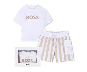 Boss - Ensemble Tee-shirt + Short - Sand - Garçon - 3 Mois