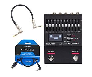 Boss EQ-200 Égaliseur graphique + câble BMIDI-1-35 TRS-MIDI + câble patch Keepdrum