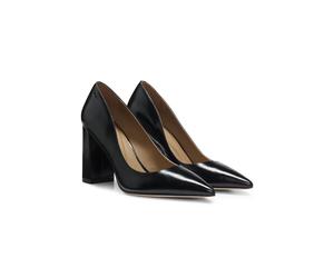 BOSS Escarpins à talons hauts en cuir à bout pointu - Style Miah_ChPump90_NA, 50573225 Noir 39