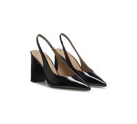 BOSS Escarpins avec talon en cuir et bride arrière - Style Miah_SLBPump90_NACS, 50573426 Noir 38