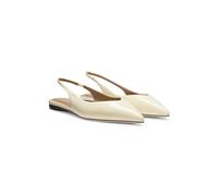 BOSS Escarpins en cuir avec sangle sur talon ouvert - Style Miah_SLBall10_NACS, 50573444 Jaune clair 42