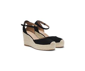 BOSS Espadrilles en cuir suédé avec semelle compensée - Style Madeira_Sandwdg_SDB, 50563452 Noir 39