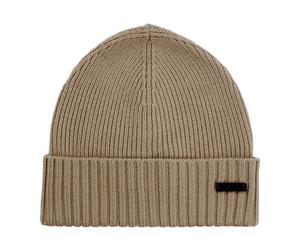 Boss - Fati Ribbed Beanie - Homme - Accessoires - Beige - Taille: ONE Size