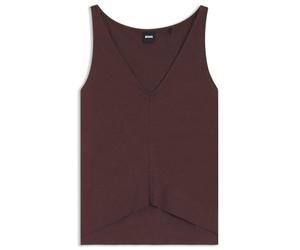 BOSS Femmes Ecleita Top à col V en Coton et Lin