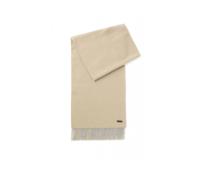 Boss - Foulard à franges avec écusson logo - unisex - Accessoires - Beige - Taille: ONE Size