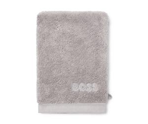 BOSS Gant de toilette en coton argenté de la mer Égée avec logo ton sur ton - Style LOFT SilverN Mitt 015021, MITT-1013441 Argent ONESI