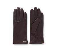 BOSS Gants en cuir avec doublure en maille et doigts adaptés aux écrans tactiles - Style Gueen-ME, 50526613 Rouge sombre 7.5