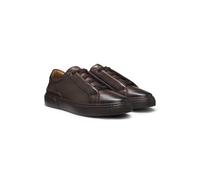 BOSS Gary baskets en cuir brossé à lacets élastiques - Style Gary_Tenn_buamf, 50546855 Marron foncé 45