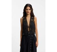 BOSS Gilet brodé avec fermeture par cravate - Style C_Irika, 50556743 Noir 46