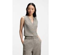 BOSS Gilet court en laine mélangée - Style Julinia-Crop, 50558296 Gris à motif 36