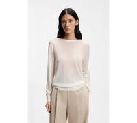 BOSS Gilet en maille avec fermeture boutonnée à l'arrière - Style Fasebackcardi_FS_C, 50565649 Blanc XS