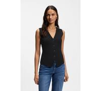 BOSS Gilet Regular en tissu Punto Milano texturé - Style Fylvie, 50550866 Noir S