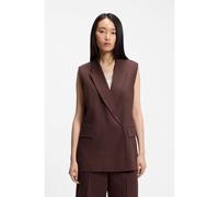 BOSS Gilet Relaxed en lin mélangé - Style Jankania, 50557435 Marron foncé 42