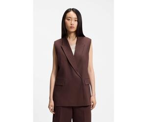 BOSS Gilet Relaxed en lin mélangé - Style Jankania, 50557435 Marron foncé 48