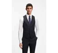 BOSS Gilet Slim en laine vierge à motif logo - Style H-Huge-Vest-MM-251, 50537562 Bleu foncé 56