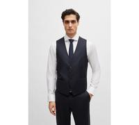 BOSS Gilet Slim en sergé de laine vierge stretch - Style H-Huge-Vest-B1, 50469160 Bleu foncé 25