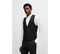 BOSS Gilet Slim Fit en sergé de laine vierge - Style H-Huge-Vest-B1, 50469160 Noir 50