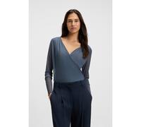 BOSS Haut cache-cœur en tulle plissé - Style Edriba, 50543183 Bleu S