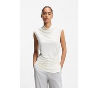 BOSS Haut en jersey stretch à col drapé - Style Erocis, 50554163 Naturel L