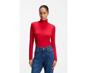 BOSS Haut en jersey stretch à col roulé - Style C_Eliana, 50548098 Rouge S