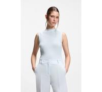 BOSS Haut en maille côtelée à col montant - Style Feskies, 50473237 bleu clair L