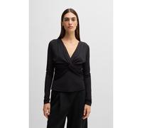 BOSS Haut torsadé sur le devant en jersey stretch - Style Eulori, 50534546 Noir L