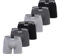 BOSS Herren Boxershorts, 6er Pack - Boxer Breeze 6P Power, Coton Stretch, Logo Grau L