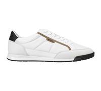 BOSS Homme Nitan_Lowp_txthem Baskets à Profil Bas, Blanc Ouvert, 46 EU