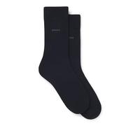BOSS Hommes 2P RS Uni CC Lot de deux paires de chaussettes mi-mollet en coton mélangé