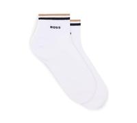 BOSS Hommes 2P SH Stripe CC Lot de deux paires de chaussettes courtes à rayures emblématiques