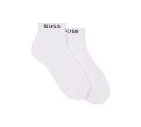 BOSS Hommes 2P SH Uni CC Lot de deux paires de chaussettes courtes avec bords-côtes logotés