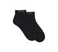 BOSS Hommes 2P SH Uni CC Lot de deux paires de chaussettes courtes avec bords-côtes logotés