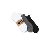 BOSS Hommes 3P AS Logo CC Lot de trois paires de chaussettes longueur cheville en coton mélangé