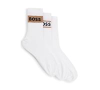 BOSS Hommes 3P QS Giftset Iconic Lot de trois paires de chaussettes courtes en coton mélangé avec logos