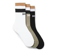 BOSS Hommes 3P QS Rib Iconic CC Lot de trois paires de chaussettes mi-mollet à rayures emblématiques