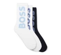 BOSS Hommes 3P QS Rib Logo CC Lot de trois paires de chaussettes courtes à grands logos