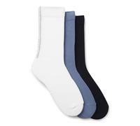 BOSS Lot de trois paires de chaussettes mi-mollet avec bande structurée - Style 3P QS Rib Tape CC, 50554542 Blanc / Bleu 39-42