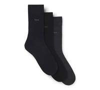 BOSS Lot de trois paires de chaussettes mi-mollet en maille stretch - Style 3P RS Uni CC, 50469839 Noir / Gris / Bleu 35-38