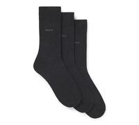 Hugo Boss Chaussettes Homme 3P RS Uni CC mi‑mollet maille stretch Lot de 3 Gris sombre 39-42