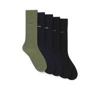 BOSS Hommes 5P RS Uni CC Lot de cinq paires de chaussettes mi-mollet en coton mélangé