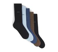 BOSS Hommes 5P RS Uni Col CC Lot de cinq paires de chaussettes mi-mollet en coton mélangé